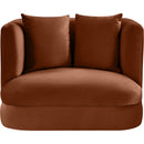 Meridian Alder Cognac Velvet Chair IMAGE 3