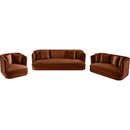 Meridian Alder Cognac Velvet Loveseat IMAGE 12