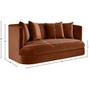 Meridian Alder Cognac Velvet Loveseat IMAGE 16