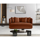 Meridian Alder Cognac Velvet Loveseat IMAGE 2