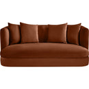 Meridian Alder Cognac Velvet Loveseat IMAGE 3