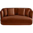 Meridian Alder Cognac Velvet Loveseat IMAGE 4