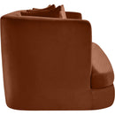 Meridian Alder Cognac Velvet Loveseat IMAGE 7