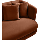 Meridian Alder Cognac Velvet Loveseat IMAGE 9