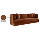 Meridian Alder Cognac Velvet Sofa IMAGE 16