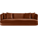 Meridian Alder Cognac Velvet Sofa IMAGE 3