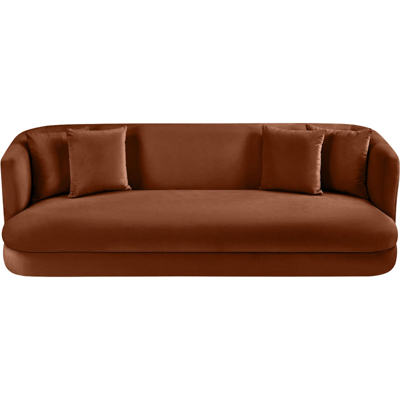 Meridian Alder Cognac Velvet Sofa IMAGE 4