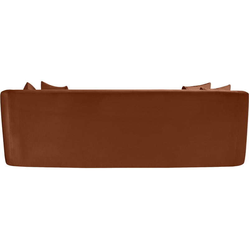 Meridian Alder Cognac Velvet Sofa IMAGE 5