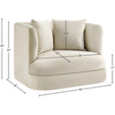 Meridian Alder Cream Velvet Chair IMAGE 15