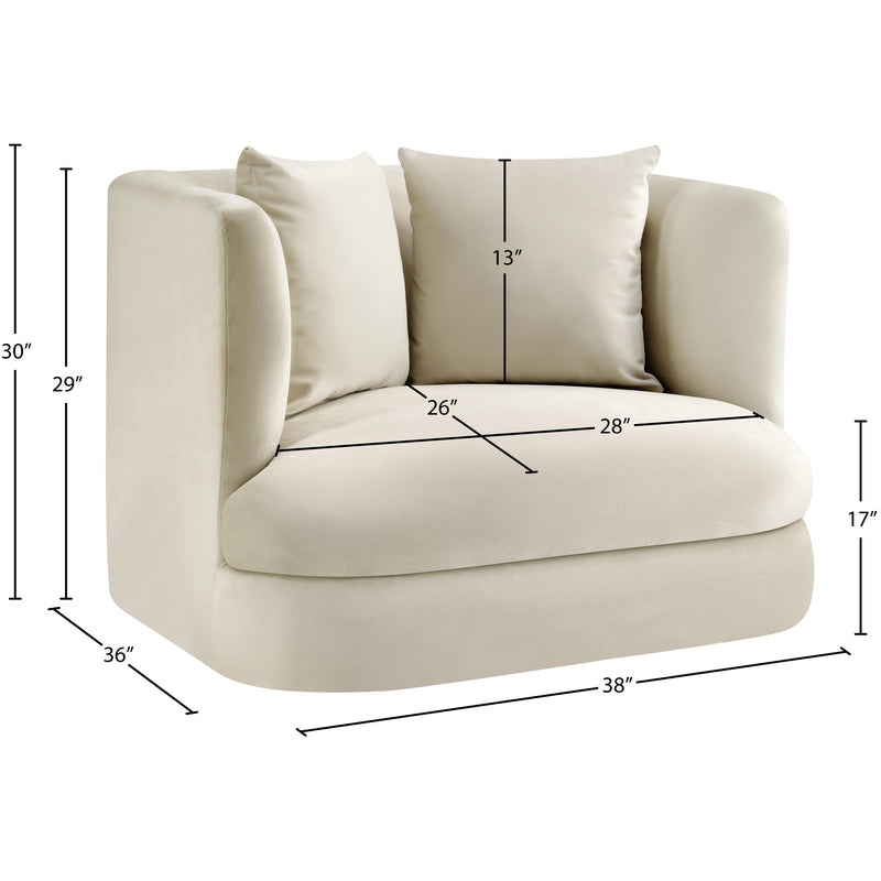 Meridian Alder Cream Velvet Chair IMAGE 15