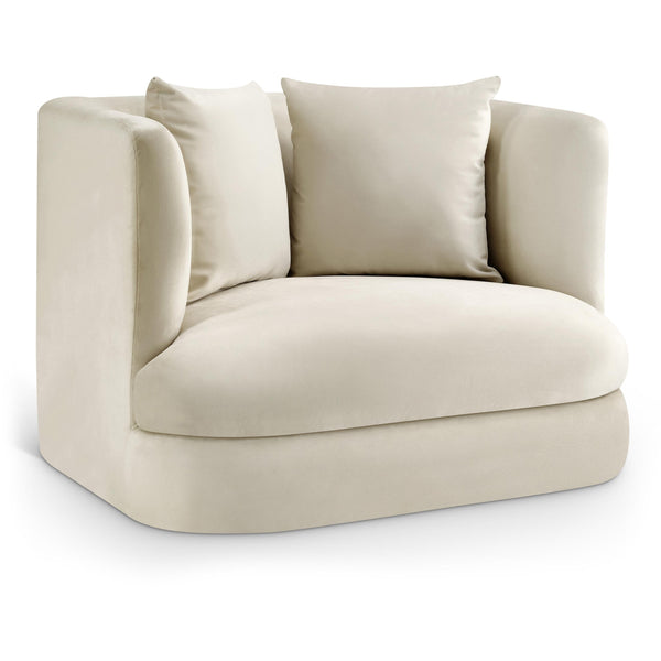 Meridian Alder Cream Velvet Chair IMAGE 1