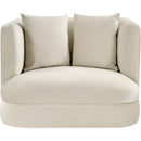 Meridian Alder Cream Velvet Chair IMAGE 3