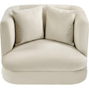 Meridian Alder Cream Velvet Chair IMAGE 4