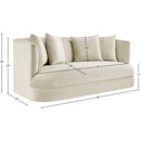 Meridian Alder Cream Velvet Loveseat IMAGE 15