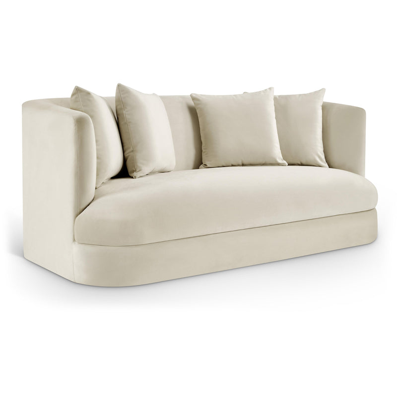Meridian Alder Cream Velvet Loveseat IMAGE 1