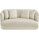 Meridian Alder Cream Velvet Loveseat IMAGE 4