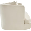 Meridian Alder Cream Velvet Loveseat IMAGE 7