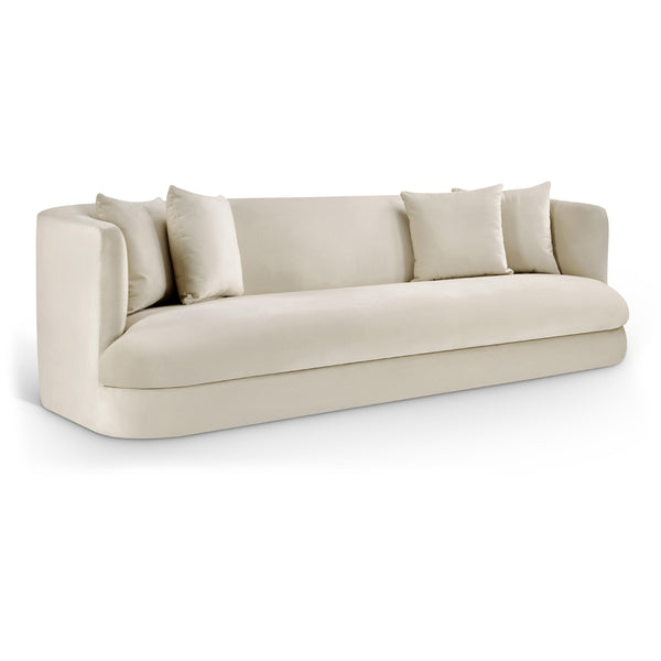 Meridian Alder Cream Velvet Sofa IMAGE 1