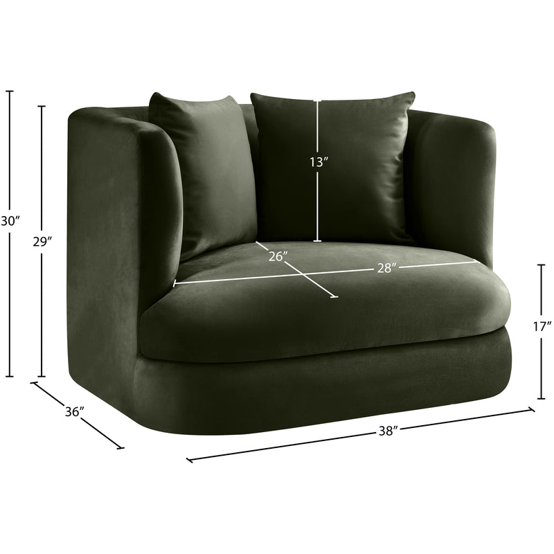 Meridian Alder Green Velvet Chair IMAGE 15