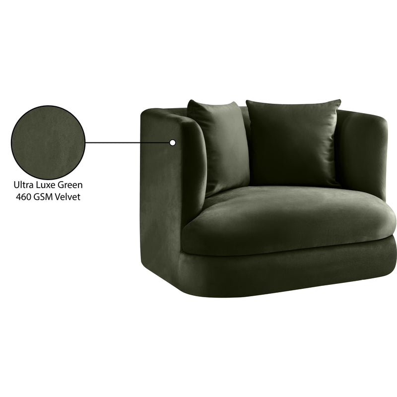 Meridian Alder Green Velvet Chair IMAGE 16