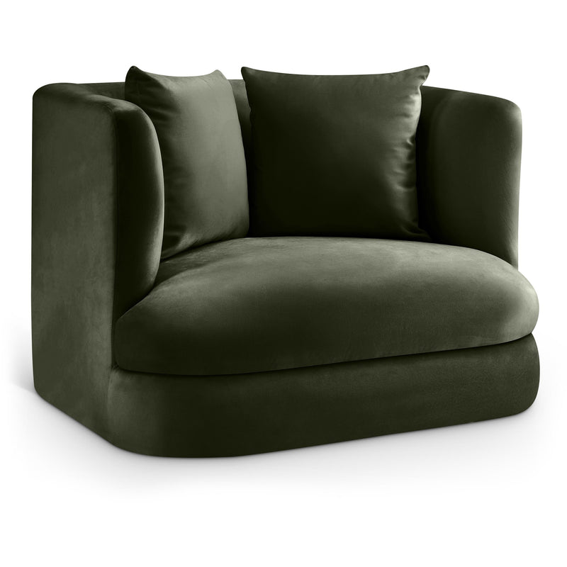 Meridian Alder Green Velvet Chair IMAGE 1