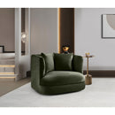 Meridian Alder Green Velvet Chair IMAGE 2