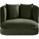 Meridian Alder Green Velvet Chair IMAGE 3