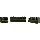 Meridian Alder Green Velvet Loveseat IMAGE 13