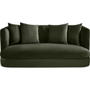 Meridian Alder Green Velvet Loveseat IMAGE 3