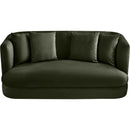 Meridian Alder Green Velvet Loveseat IMAGE 4