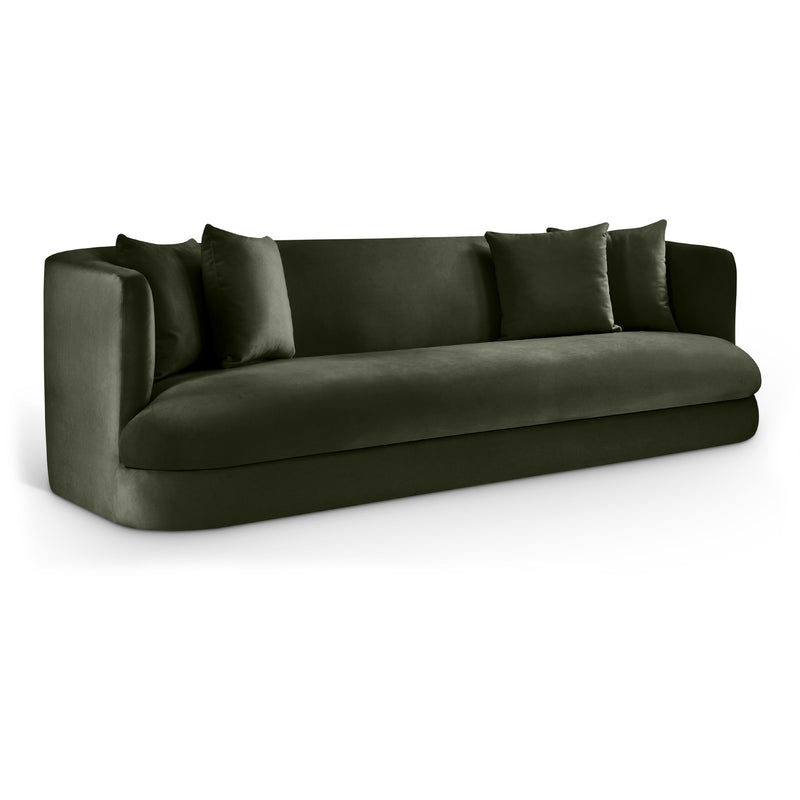 Meridian Alder Green Velvet Sofa IMAGE 1
