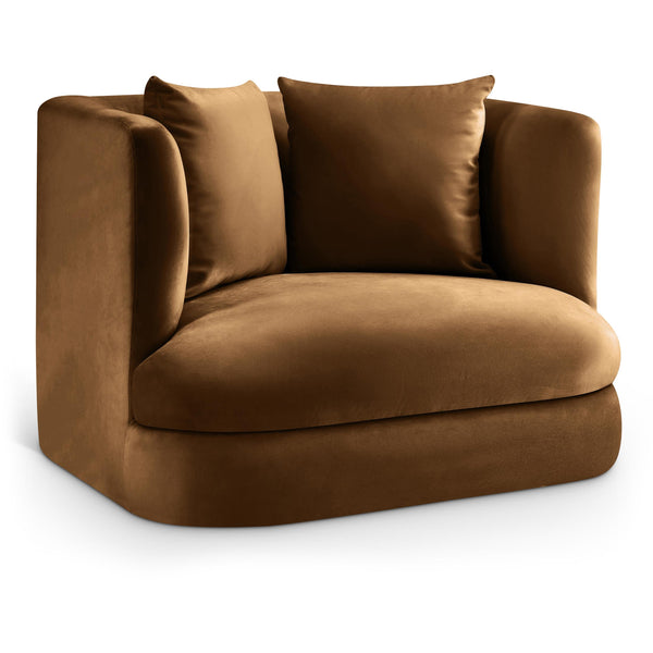 Meridian Alder Saddle Velvet Chair IMAGE 1
