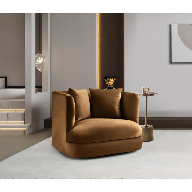Meridian Alder Saddle Velvet Chair IMAGE 2
