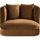 Meridian Alder Saddle Velvet Chair IMAGE 3