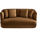 Meridian Alder Saddle Velvet Loveseat IMAGE 4