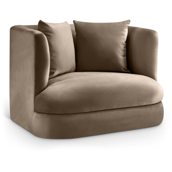 Meridian Alder Taupe Velvet Chair IMAGE 1