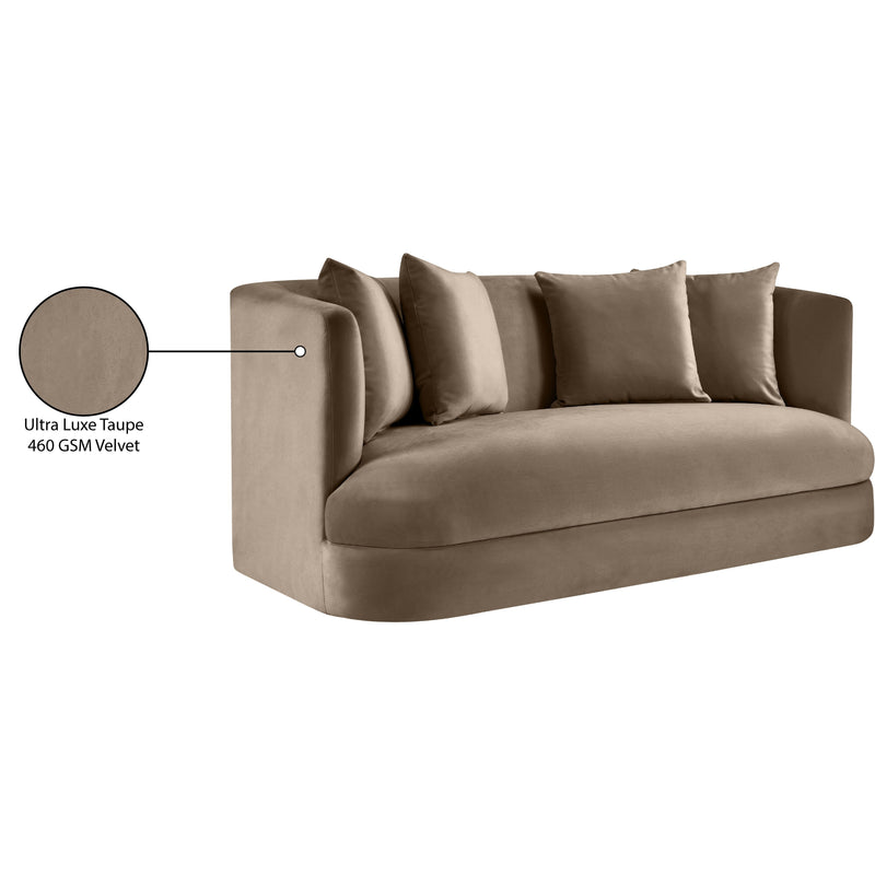 Meridian Alder Taupe Velvet Loveseat IMAGE 16