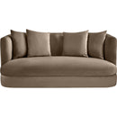 Meridian Alder Taupe Velvet Loveseat IMAGE 3