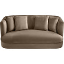 Meridian Alder Taupe Velvet Loveseat IMAGE 4