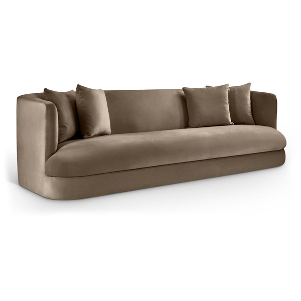 Meridian Alder Taupe Velvet Sofa IMAGE 1