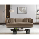 Meridian Alder Taupe Velvet Sofa IMAGE 2