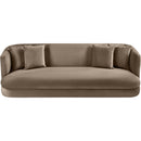 Meridian Alder Taupe Velvet Sofa IMAGE 4