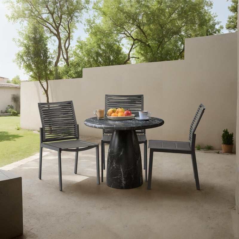 Meridian Cosenza Black 36" Marble Finish Concrete Dining Table IMAGE 2
