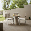 Meridian Cosenza Travertine 36" Travertine Finish Concrete Dining Table IMAGE 2