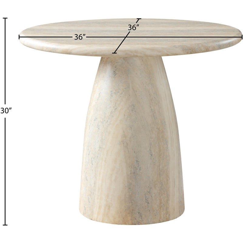 Meridian Cosenza Travertine 36" Travertine Finish Concrete Dining Table IMAGE 7
