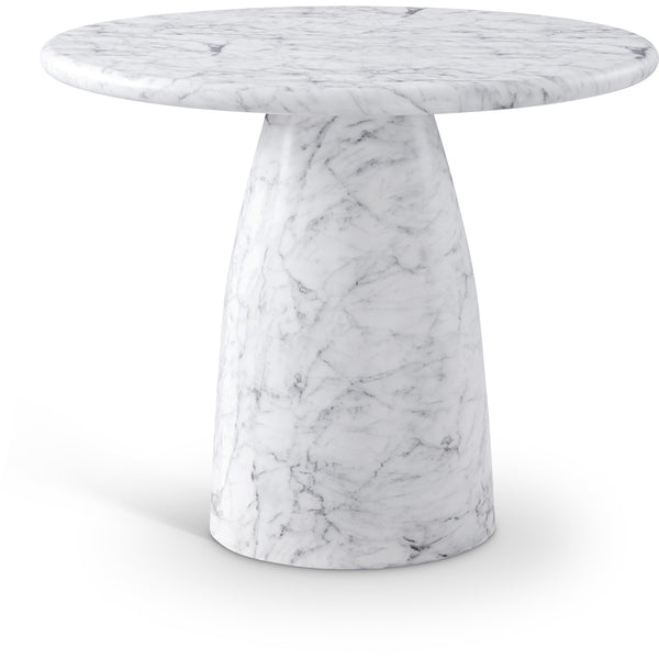 Meridian Cosenza White 36" Marble Finish Concrete Dining Table IMAGE 1