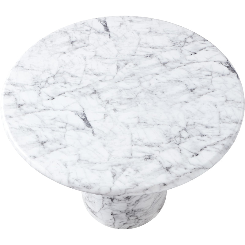 Meridian Cosenza White 36" Marble Finish Concrete Dining Table IMAGE 6