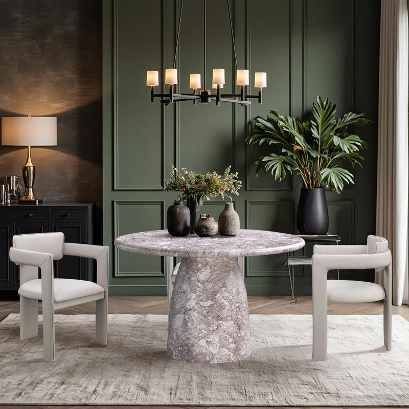 Meridian Cosenza Brown 48.5" Marble Finish Concrete Dining Table IMAGE 2