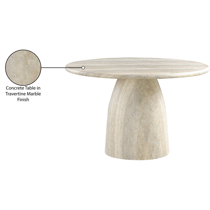 Meridian Cosenza Travertine 48.5" Travertine Finish Concrete Dining Table IMAGE 7