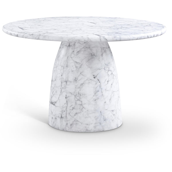 Meridian Cosenza White 48.5" Marble Finish Concrete Dining Table IMAGE 1